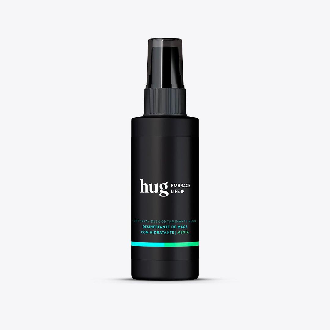 Desinfetante de Mãos em Spray com Hidratante Aroma a Menta 100ml - HUG - Embrace Life ●